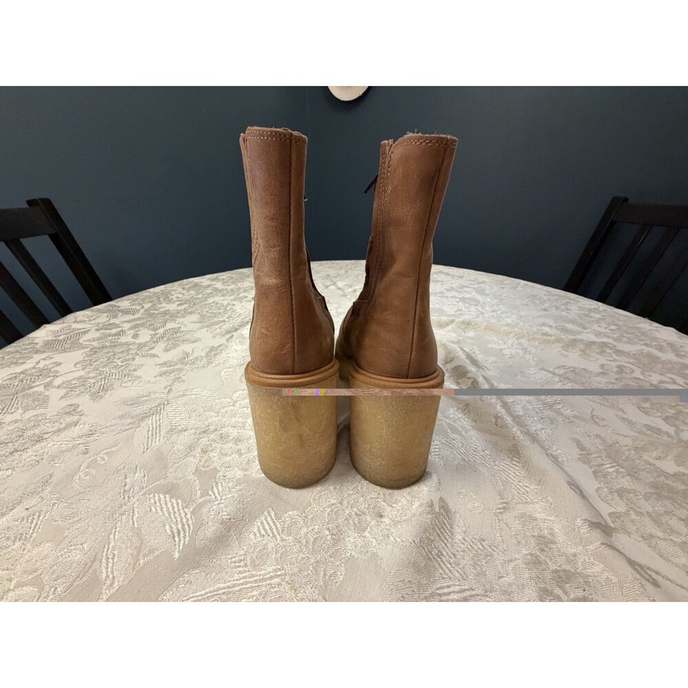 Free People Women's James Chelsea Boot Brown Leather Block Heel Platform 39/8.5 - Picture 13 of 16